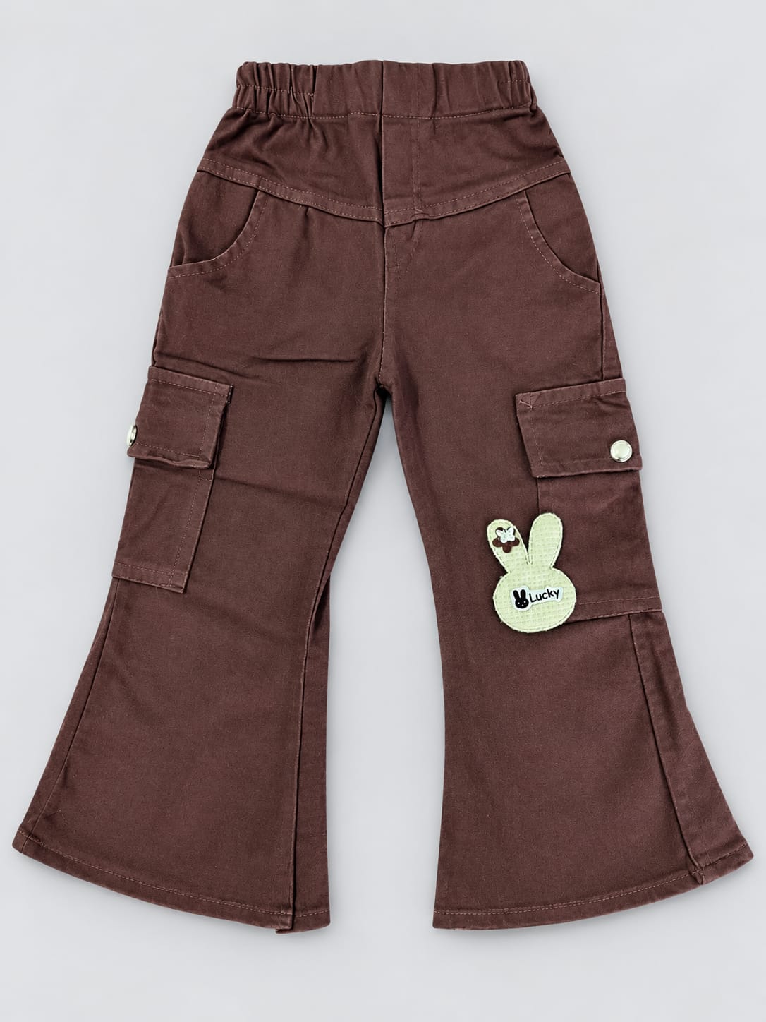 Kids Ribbed Shirt & Cargo Flared Pants Set – 2 Piece Outfit